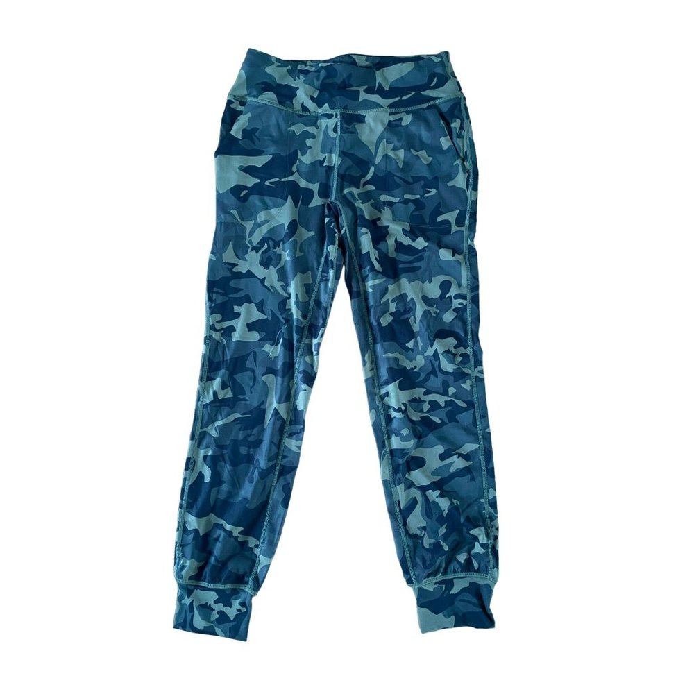 Womens Medium Green Camouflage Nylon/Spandex Joggers